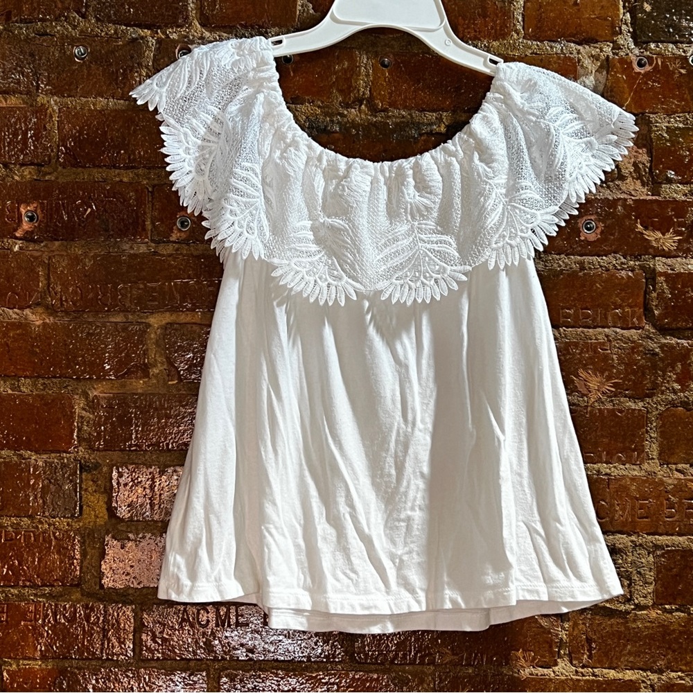 White Lace Ruffle Top - Picture 5 of 5